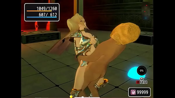 Pretty blonde girl having sex with men and goblin in Pricia defense 3d hentai game video