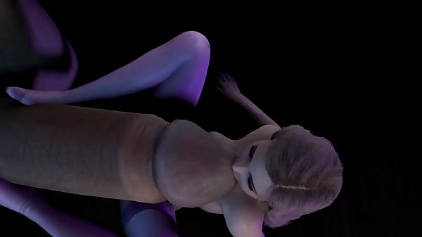 A blonde girl is trying her best to satisfy a Giant’s Dick