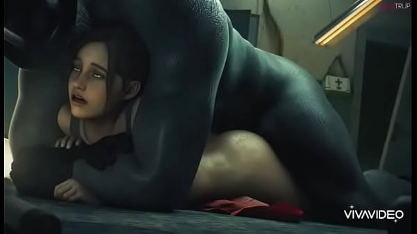 Claire Redfield cavala cansa de fugir do Mr X e cede o cuzinho pra ele gostoso em câmera lenta